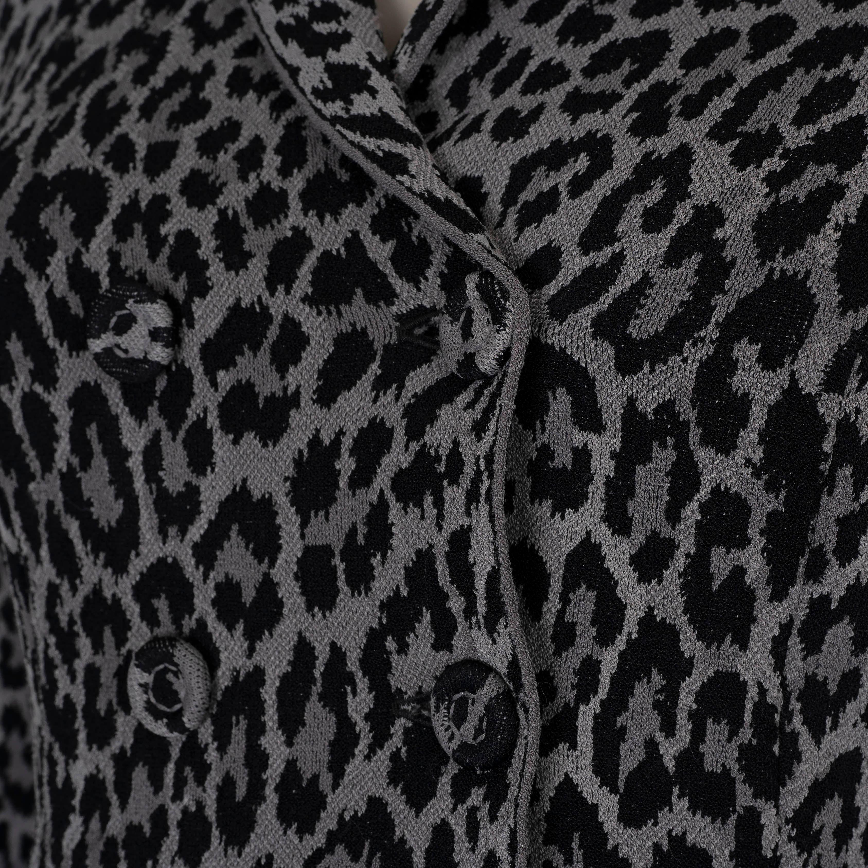 CHRISTIAN DIOR Giacca BAR in viscosa grigia 2021 MIZZA LEOPARD 38 S in vendita 1