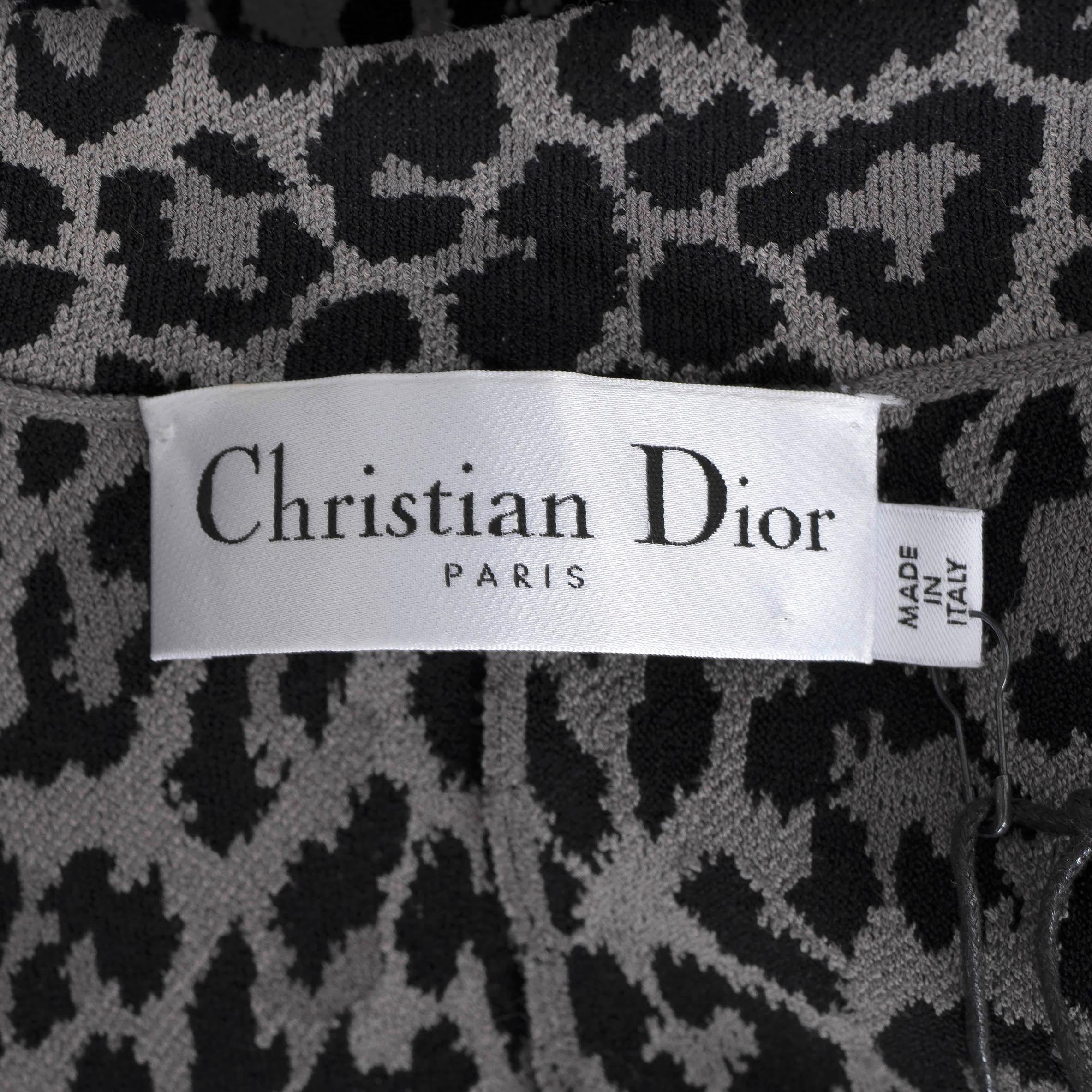 CHRISTIAN DIOR Giacca BAR in viscosa grigia 2021 MIZZA LEOPARD 38 S in vendita 2