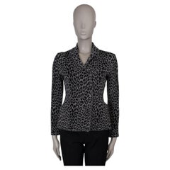 CHRISTIAN DIOR grey viscose 2021 MIZZA LEOPARD BAR Jacket 38 S