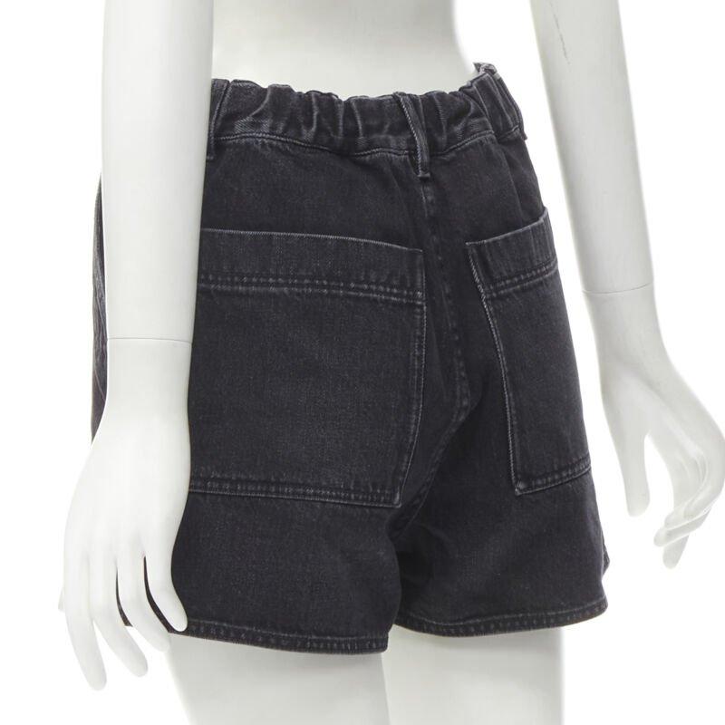 CHRISTIAN DIOR grey washed cotton denim cargo pocket shorts FR36 S 1