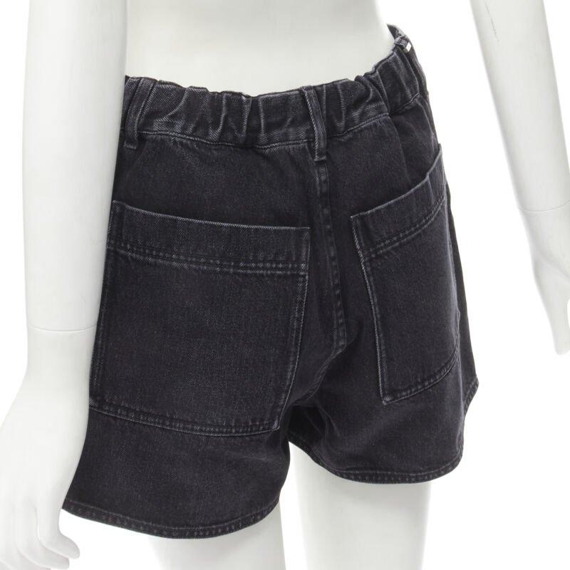 CHRISTIAN DIOR grey washed cotton denim cargo pocket shorts FR36 S 3