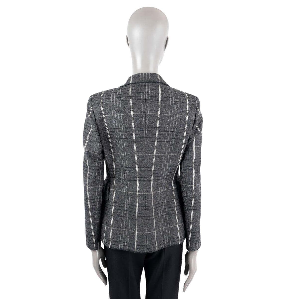 CHRISTIAN DIOR grey wool 2018 PLAID Blazer Jacket 40 M 2