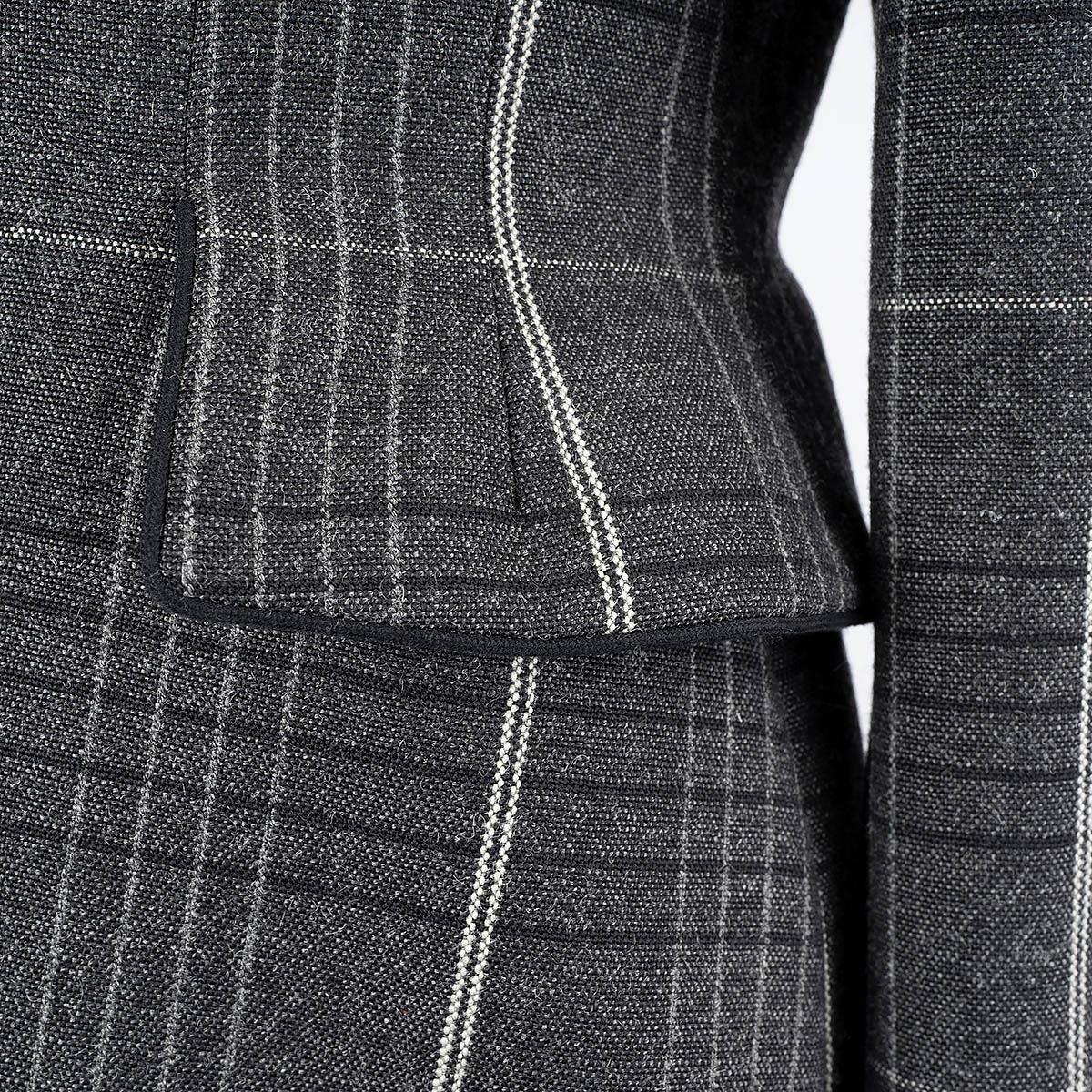 CHRISTIAN DIOR grey wool 2018 PLAID Blazer Jacket 40 M 4