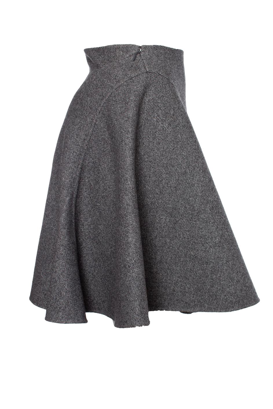 Christian Dior, Grey wool A line skirt In Excellent Condition For Sale In AMSTERDAM, NL