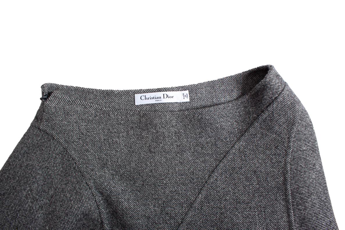 Women's Christian Dior, Grey wool A line skirt For Sale