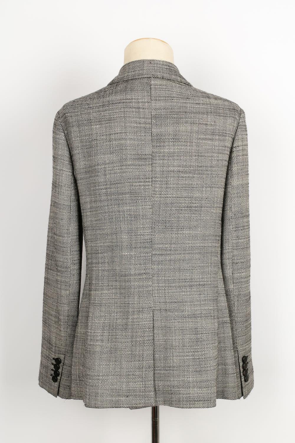 Christian Dior Grey Wool and Silk Jacket In Excellent Condition For Sale In SAINT-OUEN-SUR-SEINE, FR