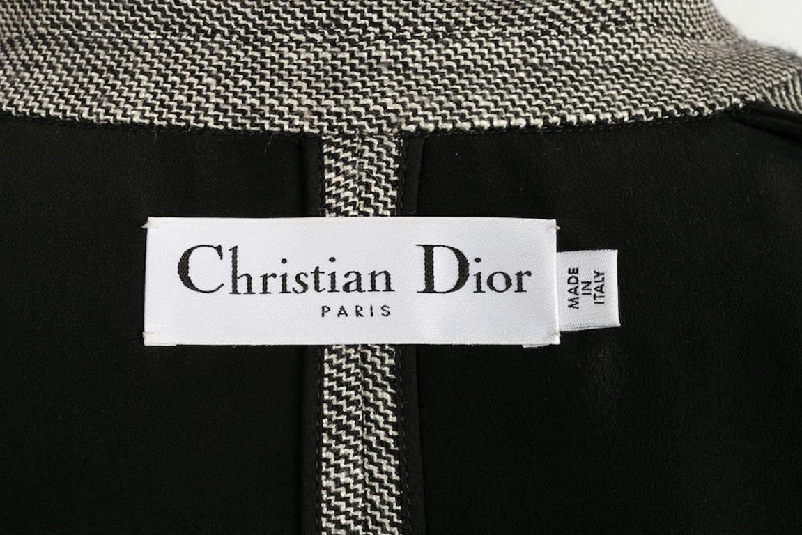 Christian Dior Grey Wool and Silk Jacket For Sale 3