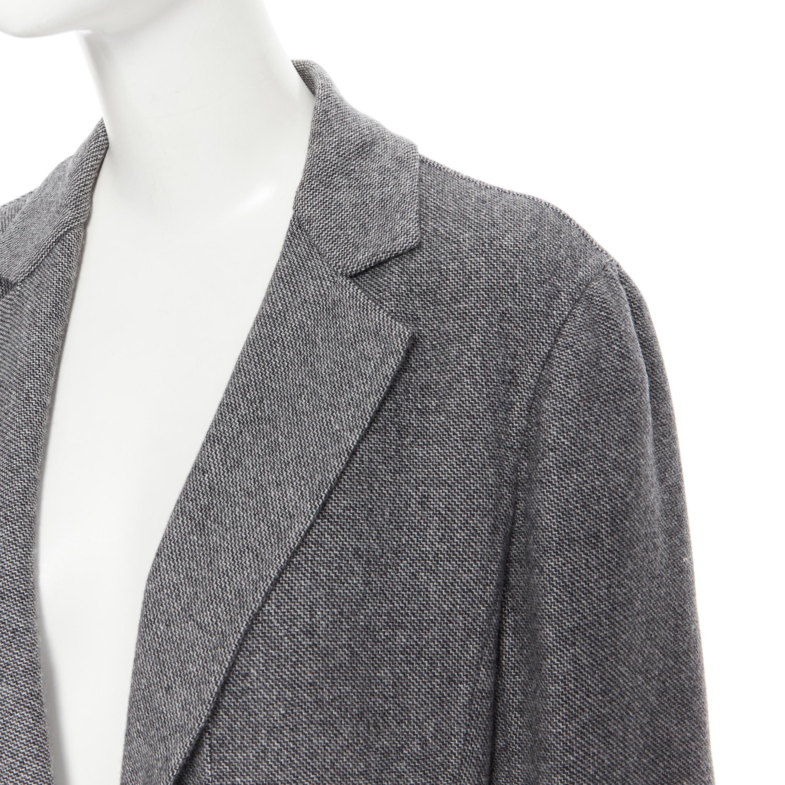 CHRISTIAN DIOR grey wool classic fit flared blazer swing coat dress FR42 L In Excellent Condition In Hong Kong, NT