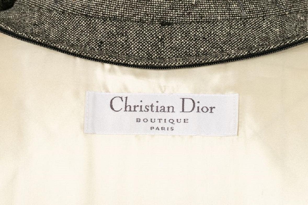 Christian Dior Grey Wool Coat, 2008 For Sale 11