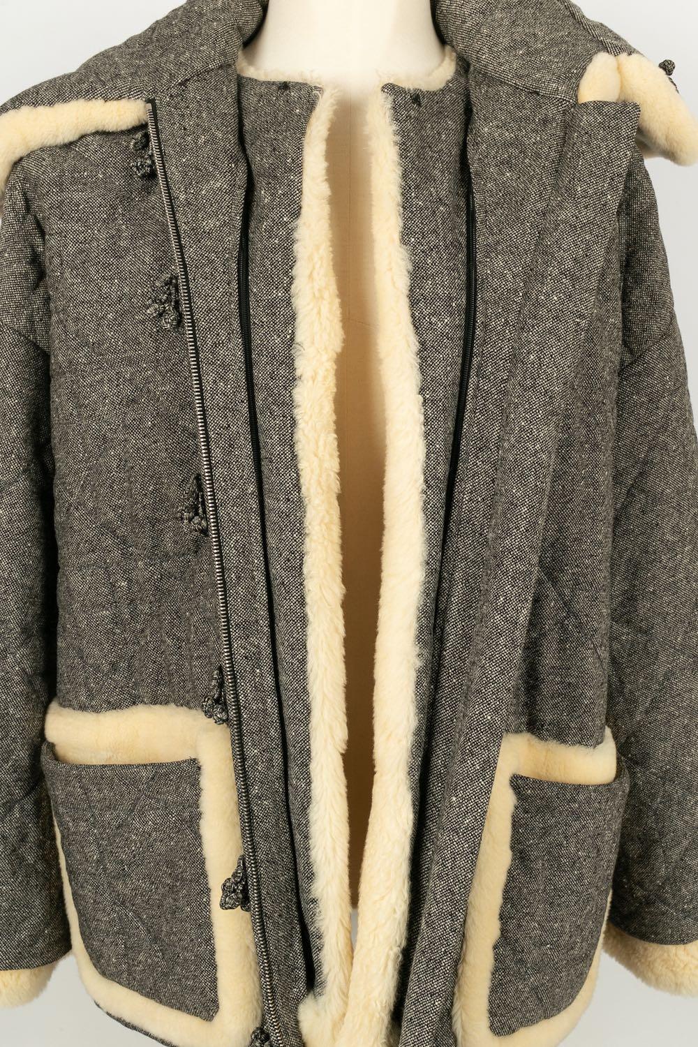 Christian Dior Grey Wool Coat, 2008 For Sale 4