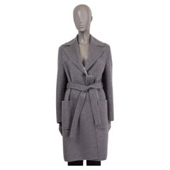 CHRISTIAN DIOR grey wool DOUBLE SIDED BELTED Coat Jacket S
