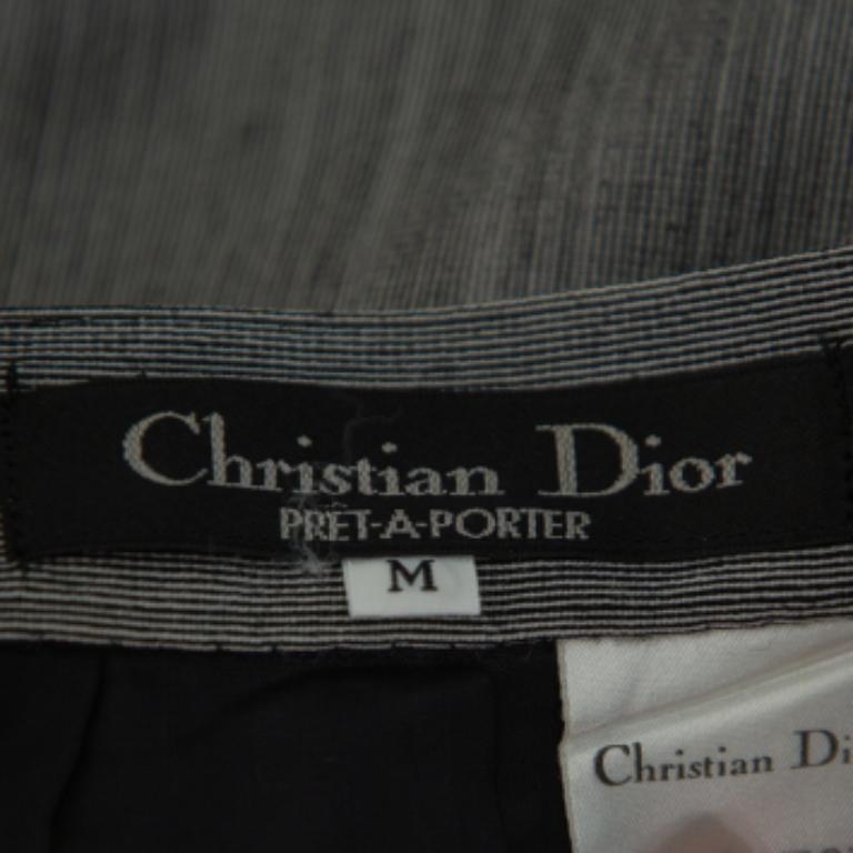 Christian Dior Grauer Bleistiftrock mit hoher Taille aus Wolle M im Angebot 1