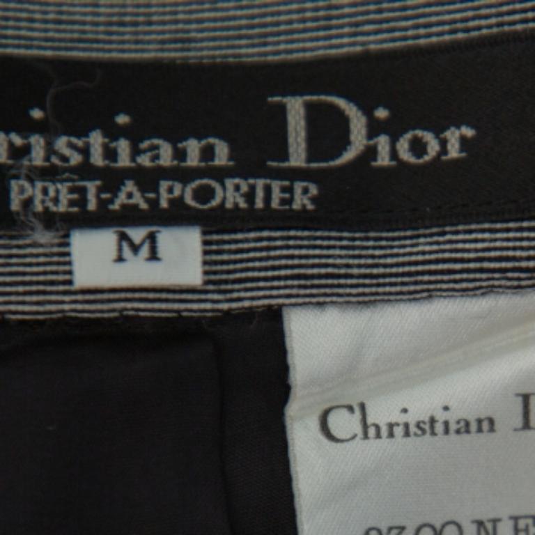 Christian Dior Grauer Bleistiftrock mit hoher Taille aus Wolle M im Angebot 2