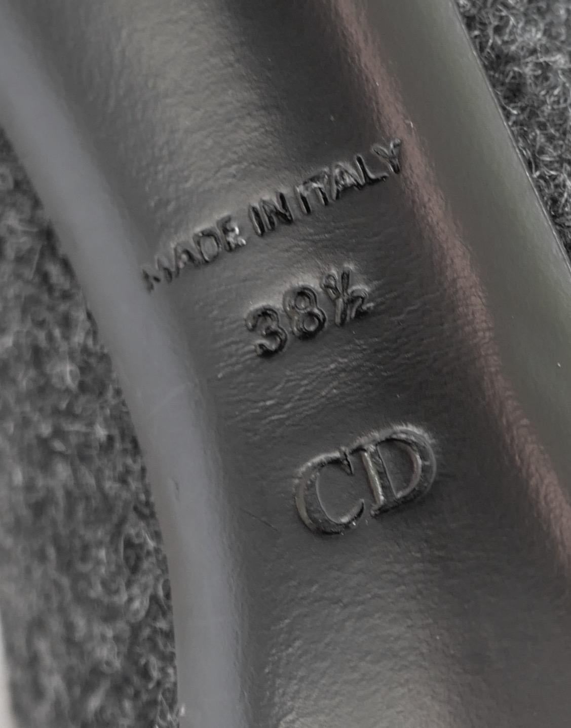 Christian Dior Grey Wool Platform Heels For Sale 2