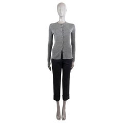 CHRISTIAN DIOR grey wool & silk 2015 Cardigan Sweater 38 S