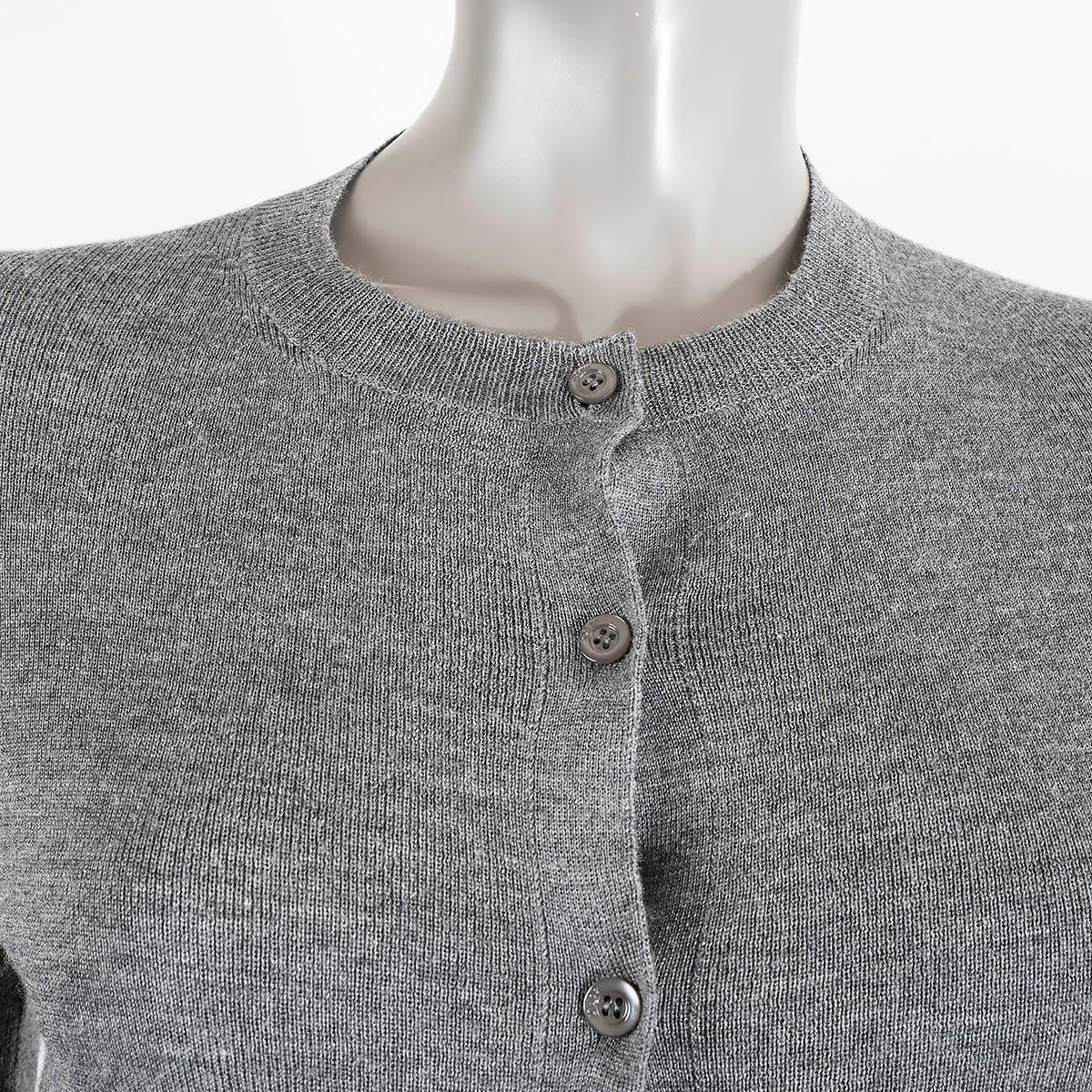 CHRISTIAN DIOR grey wool & silk 2015 Cardigan Sweater 38 S For Sale 3