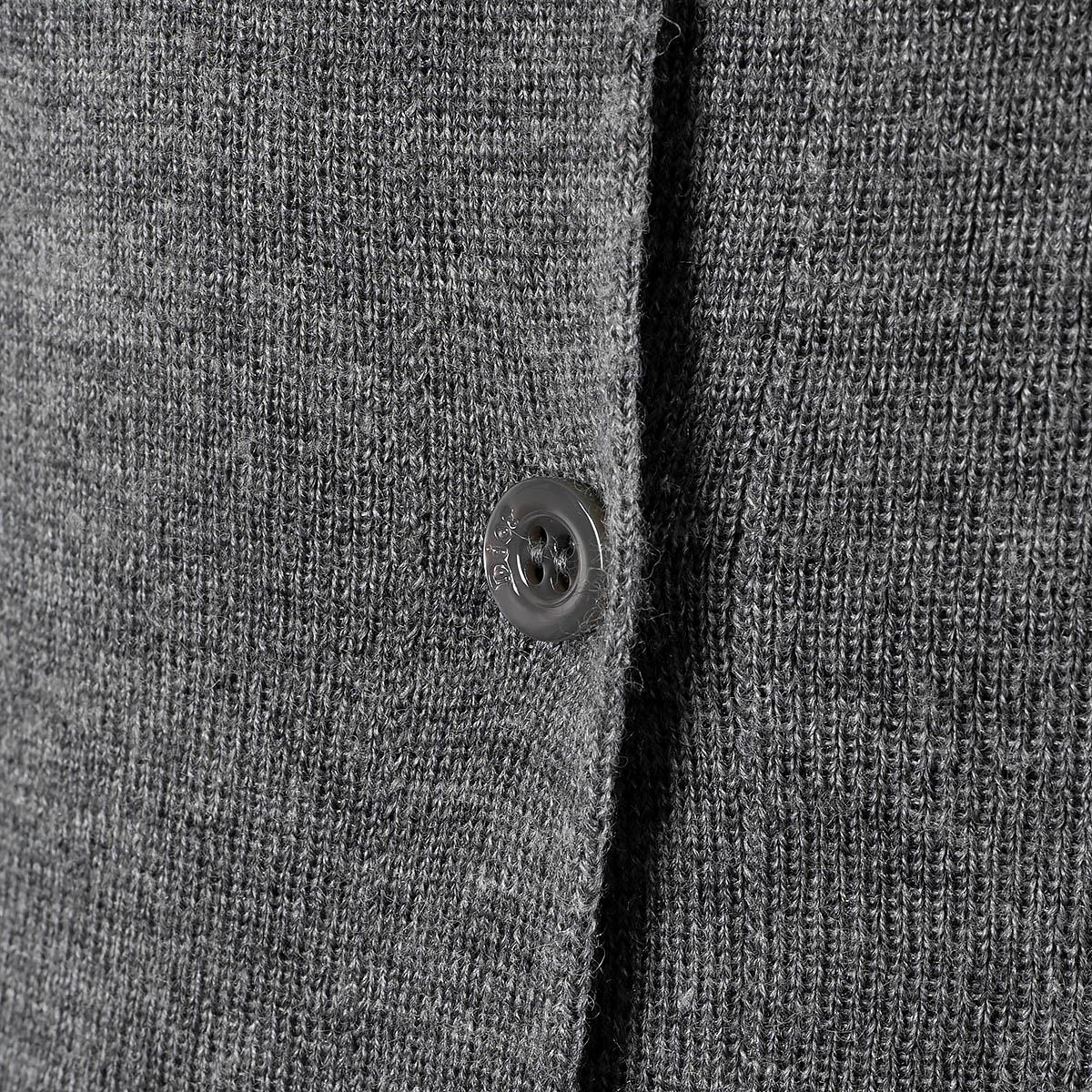 CHRISTIAN DIOR grey wool & silk 2015 Cardigan Sweater 38 S For Sale 4