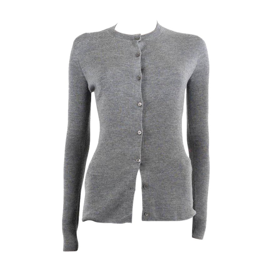 CHRISTIAN DIOR jersey de lana y seda gris 2015 38 S