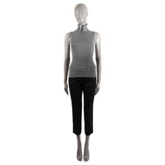 CHRISTIAN DIOR grey wool & silk 2015 SEQUIN Turtleneck Sweater Vest 38 S