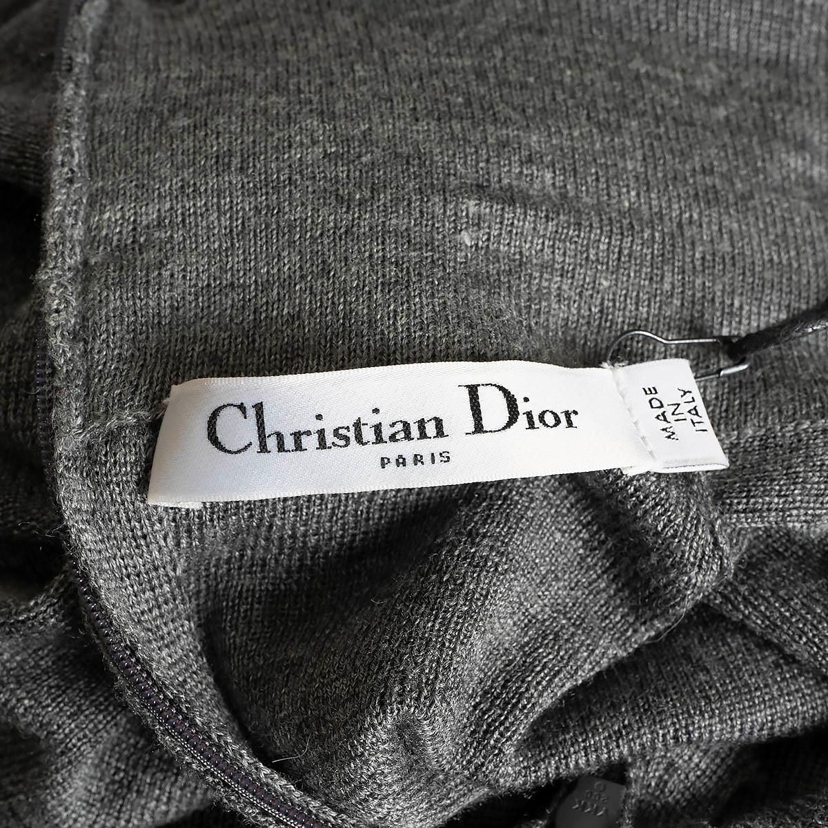 CHRISTIAN DIOR grey wool & silk 2015 SEQUIN Turtleneck Sweater Vest 38 S For Sale 4