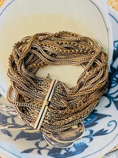 Christian Dior GROSSE 1958 13 Strands Layers Snake Rope Twist Chain Bracelet