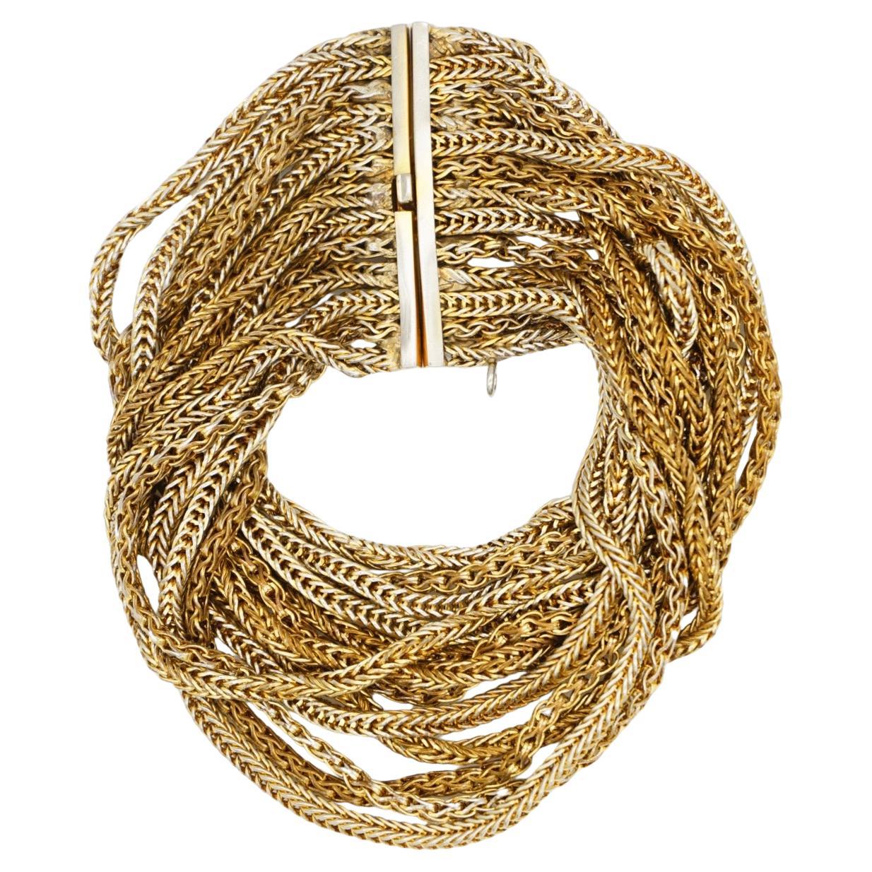 Christian Dior GROSSE 1958 13 Strands Layers Snake Rope Twist Chain Bracelet For Sale