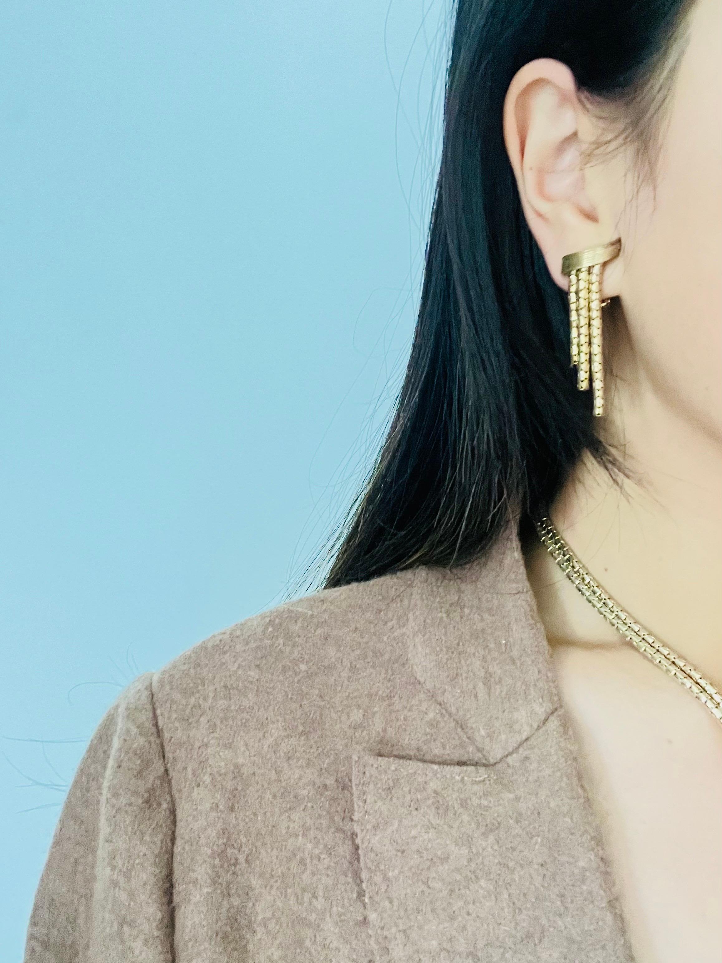 Christian Dior GROSSE 1958 Double Strands Cross Y Tassel Fringe Rope Gold 2 Set For Sale 3