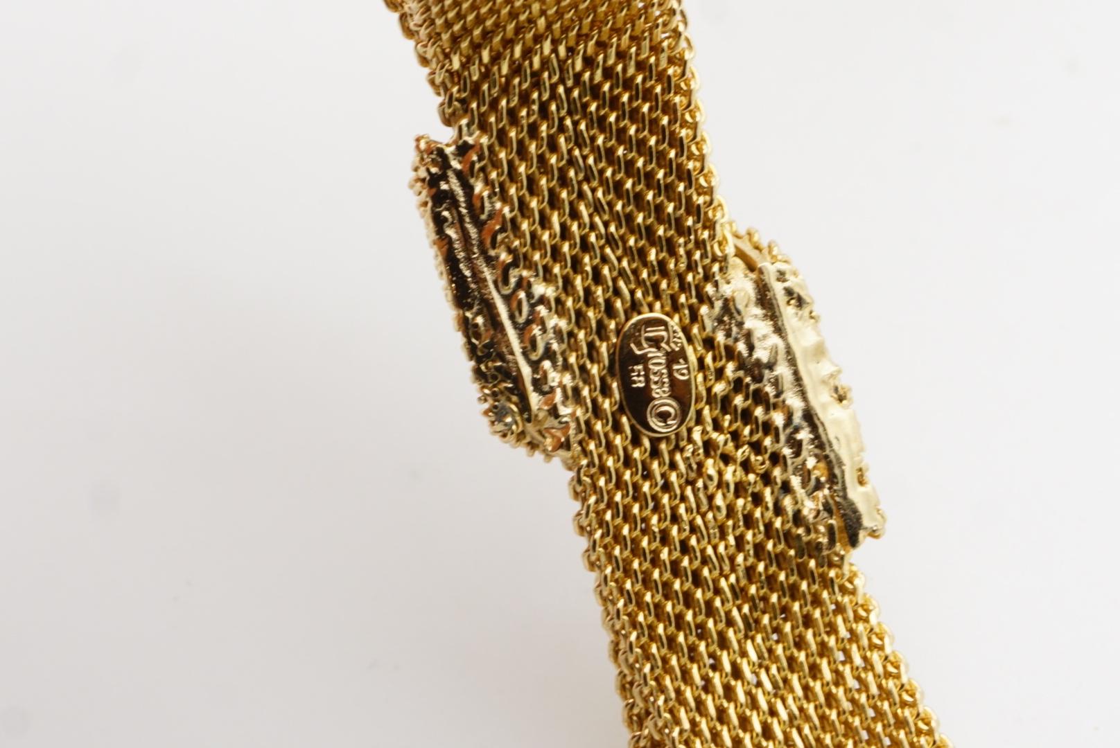 Christian Dior GROSSE 1958 Large Bow Ribbon Butterfly Mesh Woven Gold Necklace For Sale 7