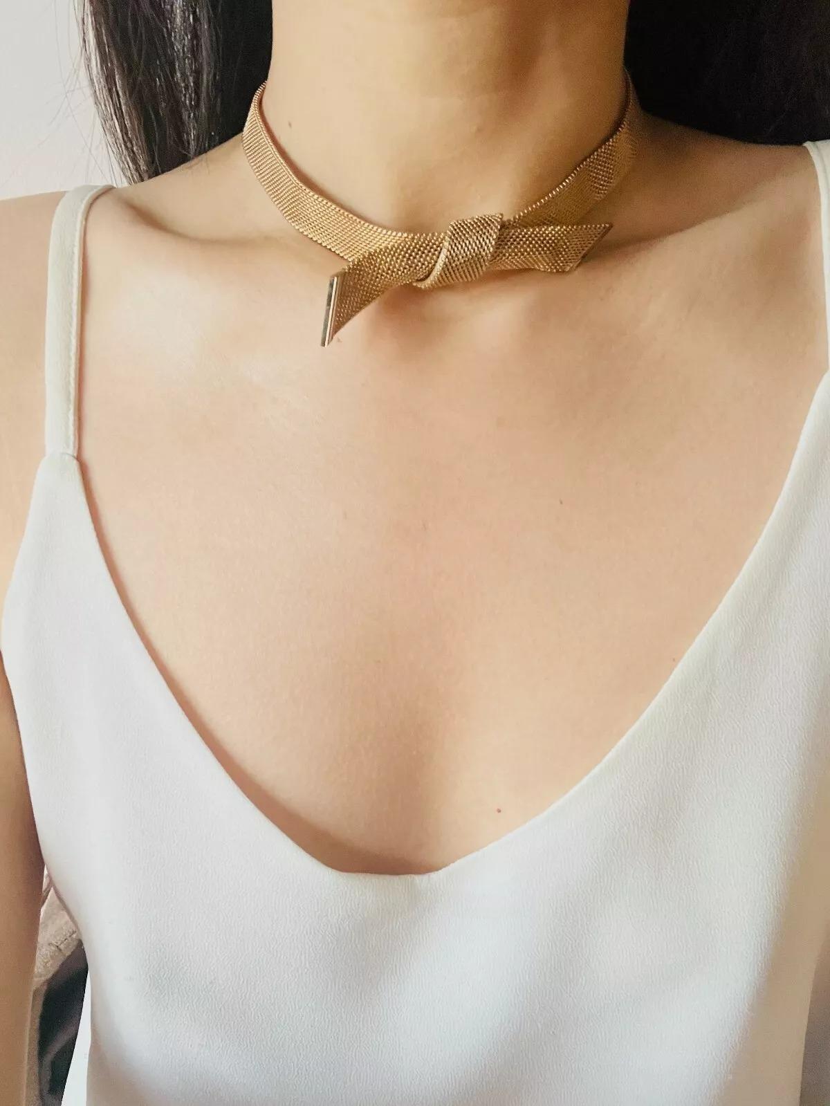 Christian Dior GROSSE 1958 Collana con nodo grande, fiocco, farfalla e maglia intrecciata in vendita 1