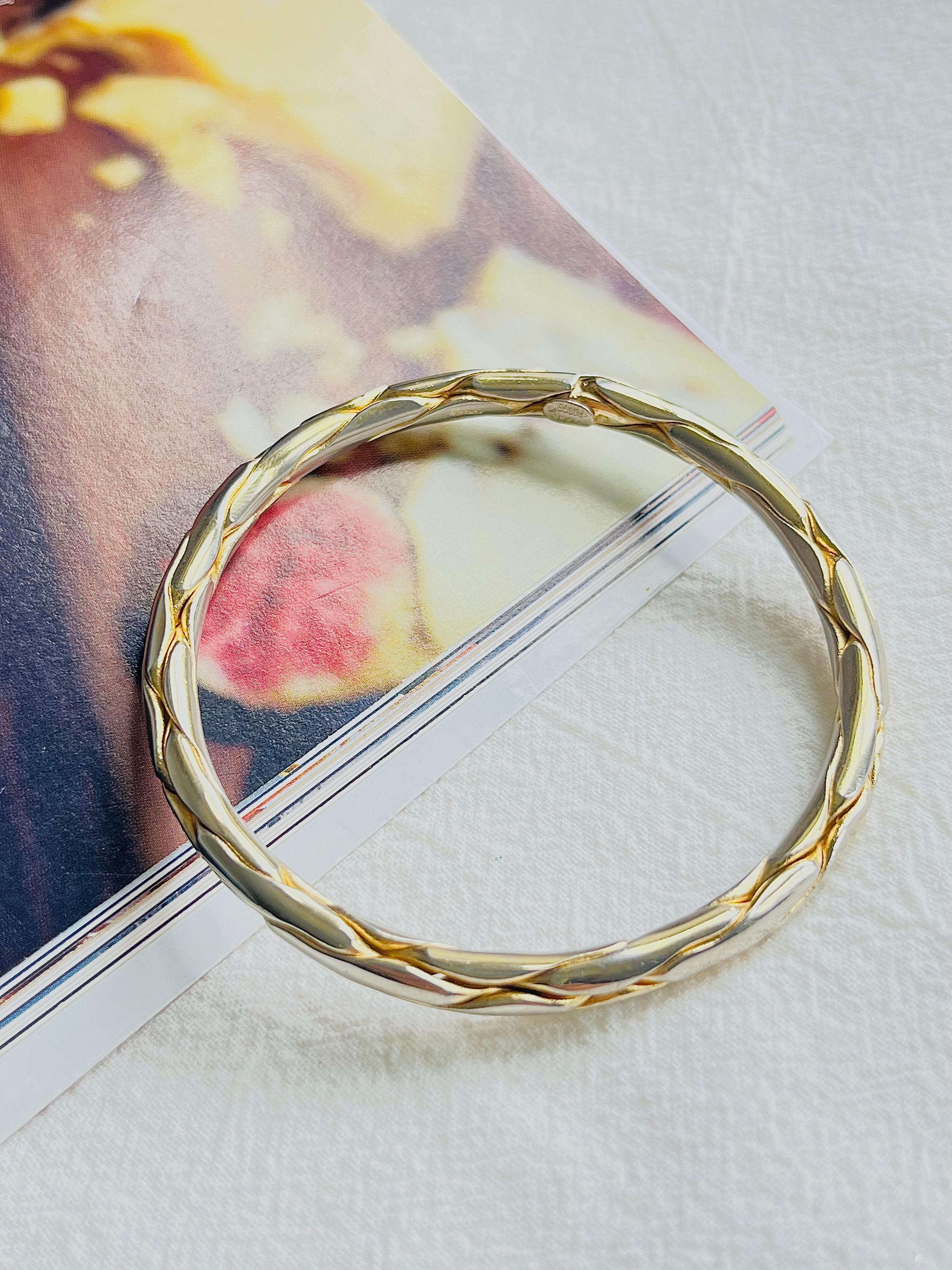 Christian Dior GROSSE 1958 Unisex Double Hinged Rolled Cube Link Cuff Bracelet In Good Condition In Wokingham, England
