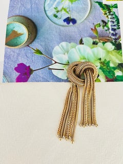 Christian Dior GROSSE 1958 Vintage Rosette Knot Bow Tie Tassel Rope Drop Brooch