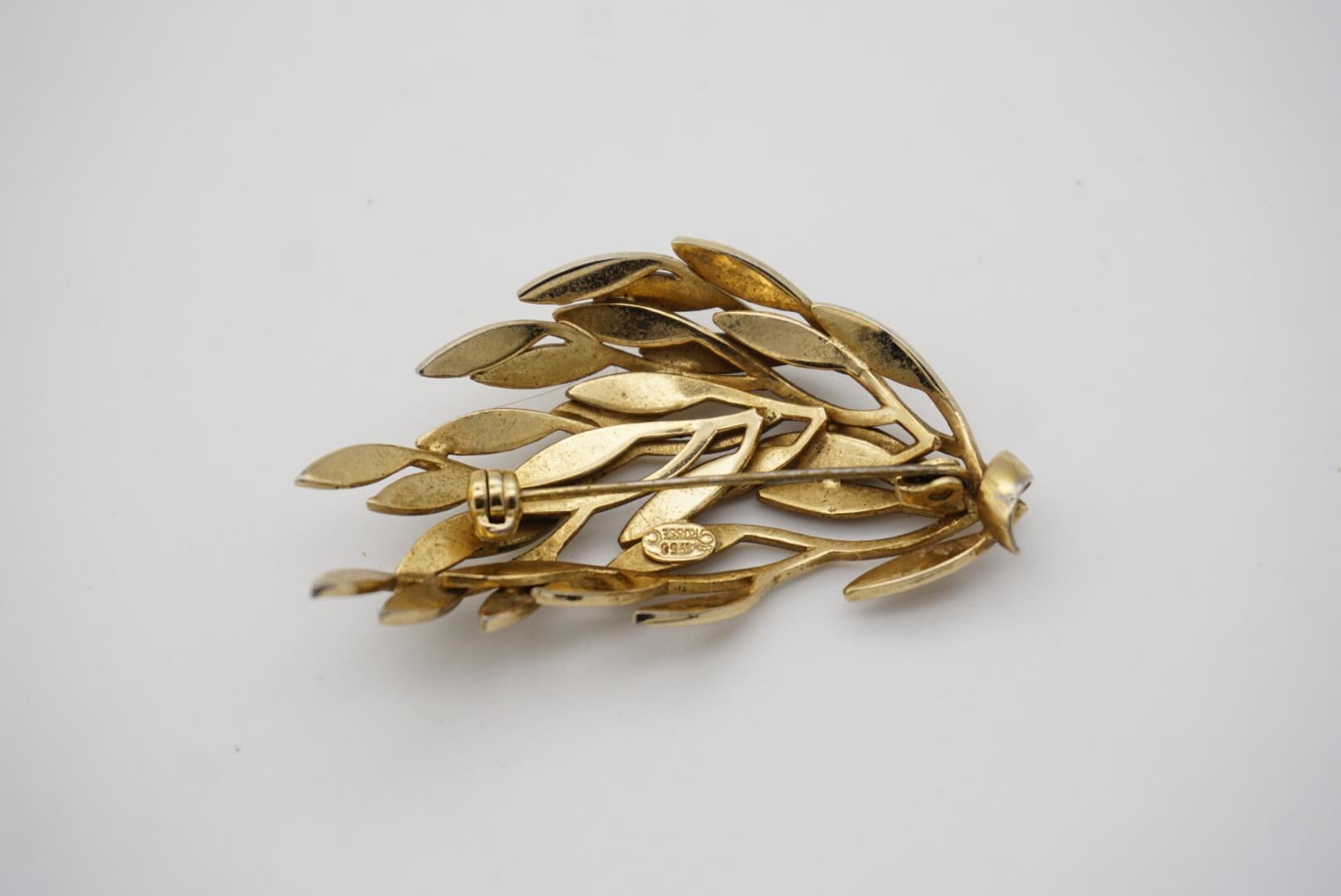Christian Dior GROSSE 1958 Vintage Wave Swirl Leaf Feather Branch Gold Brooch  For Sale 6
