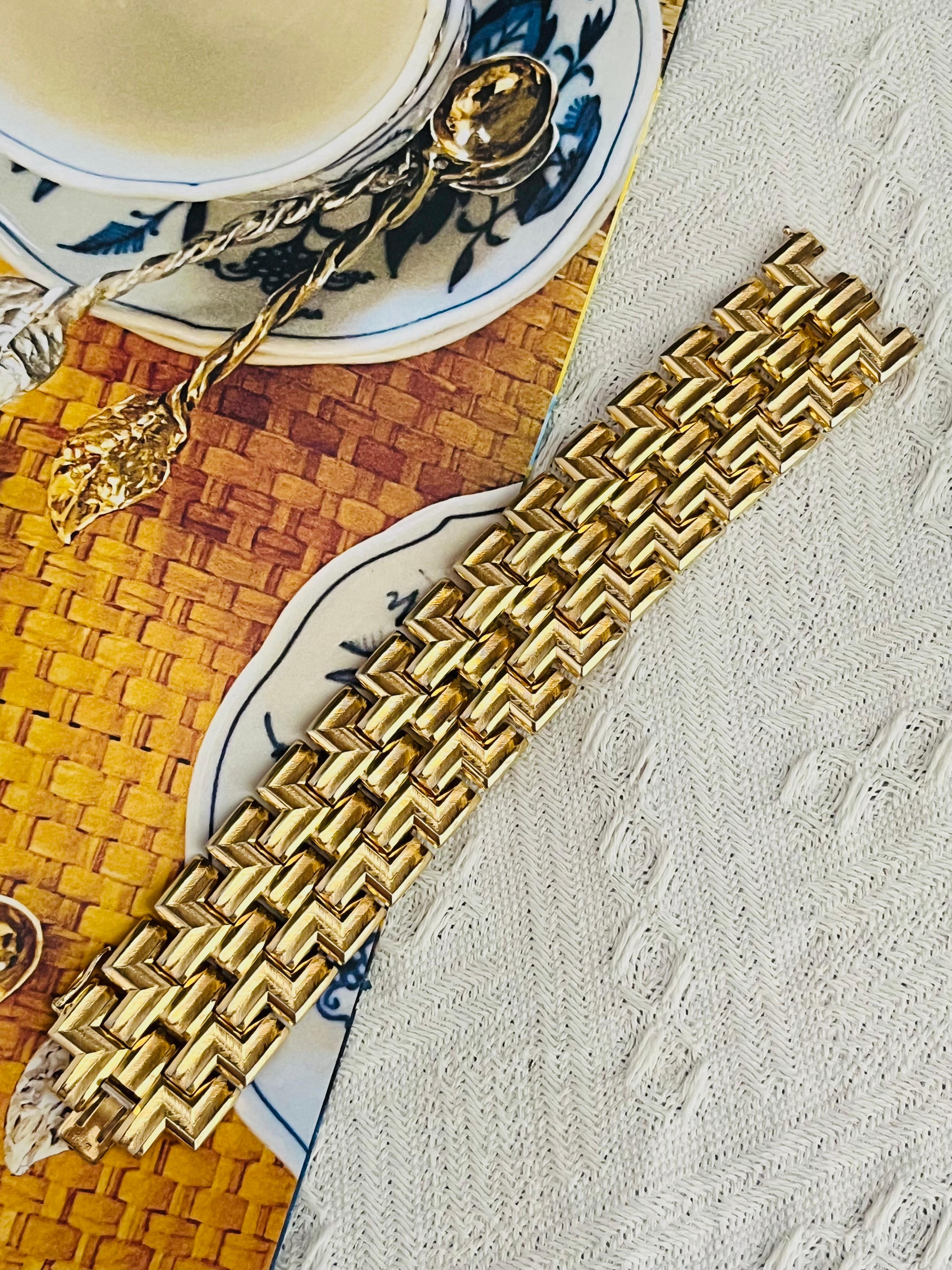 Art Déco Christian Dior GROSSE 1958 Bracciale a maglie larghe A Link intrecciate e traforate in vendita