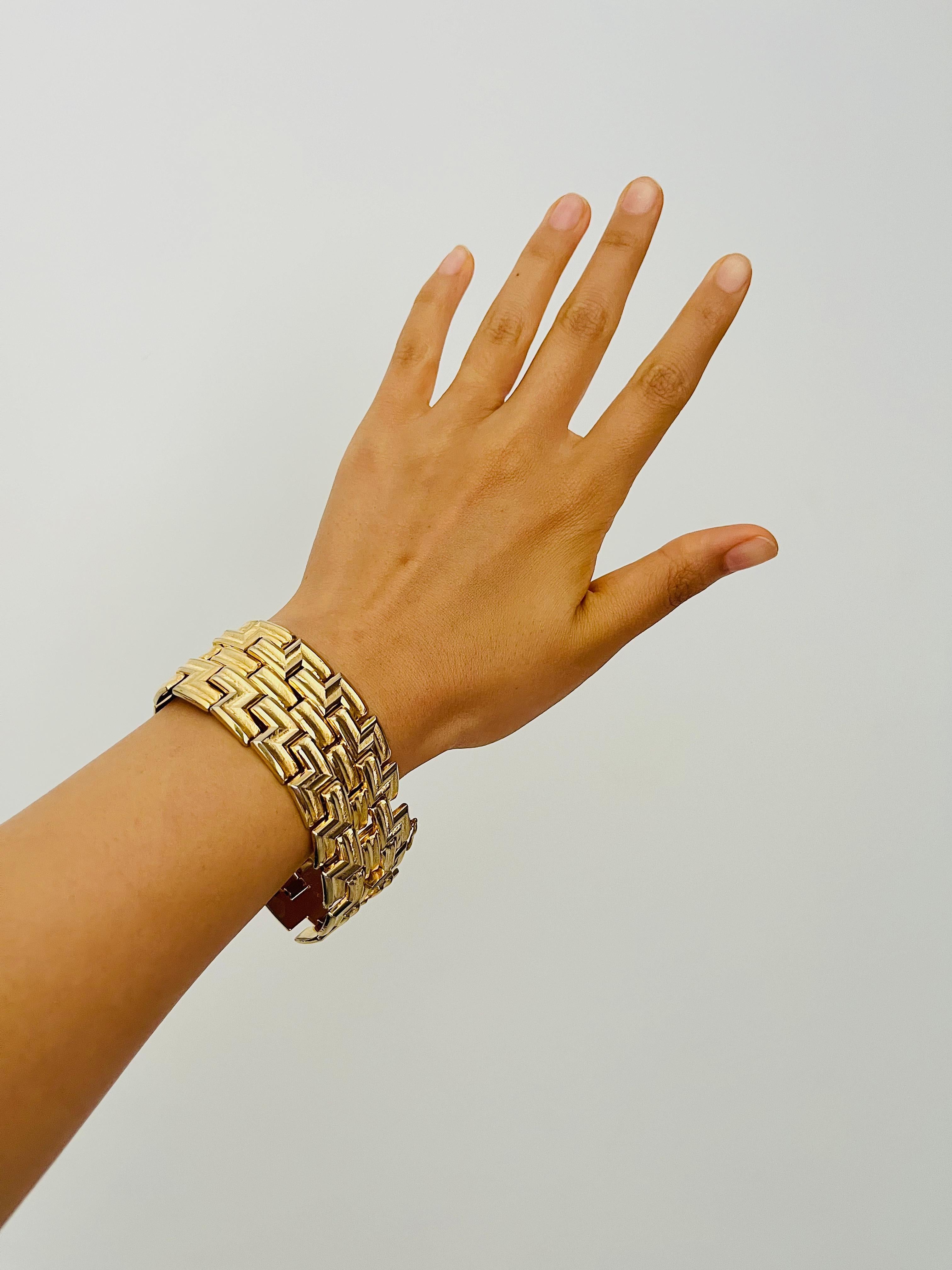 da uomo o donna Christian Dior GROSSE 1958 Bracciale a maglie larghe A Link intrecciate e traforate in vendita