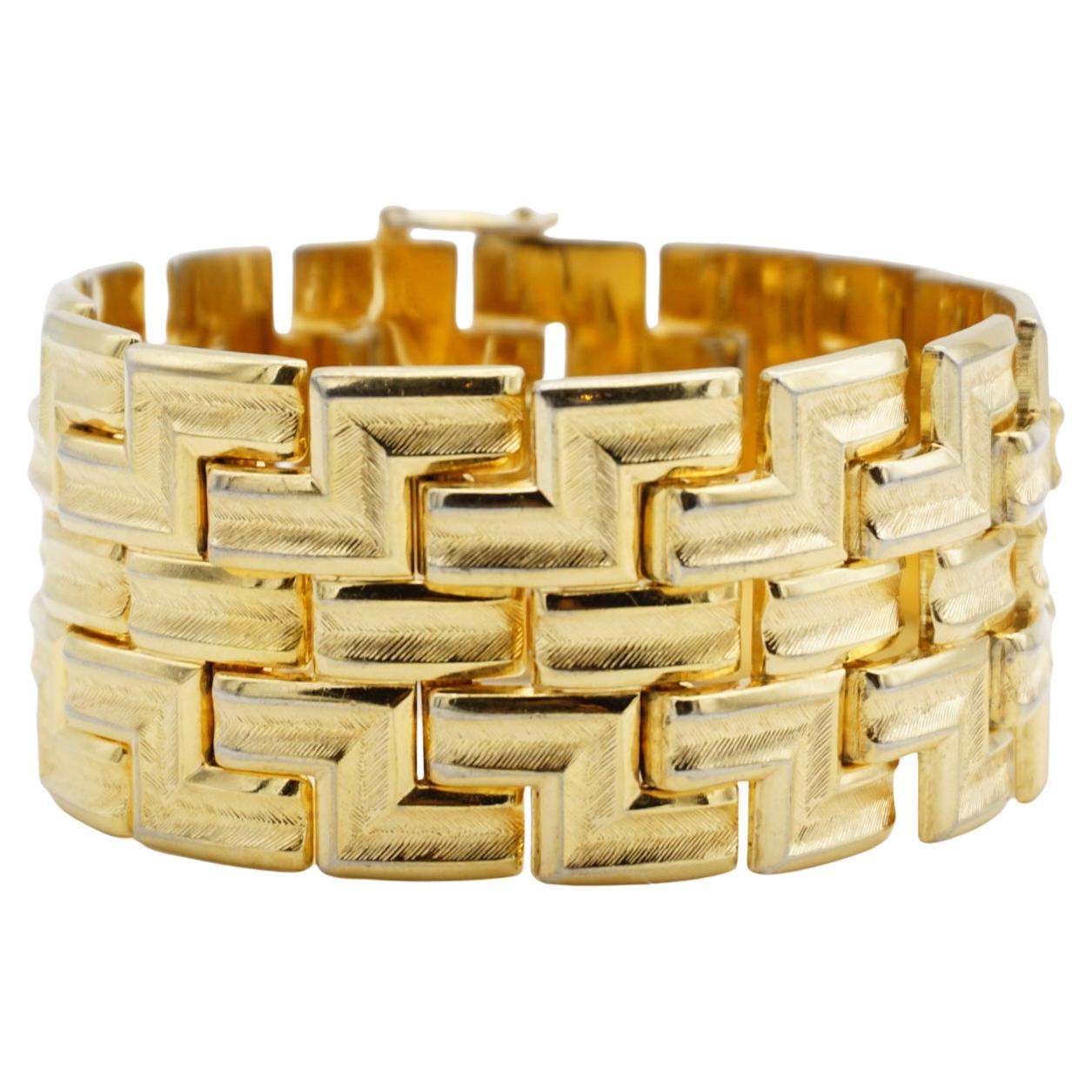 Christian Dior GROSSE 1958 Bracciale a maglie larghe A Link intrecciate e traforate