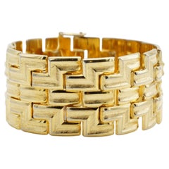 Christian Dior GROSSE 1958 Brazalete ancho de malla calada con eslabones entrelazados