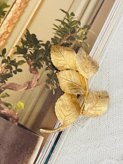 Christian Dior GROSSE 1959 Iconic Unisex Rare Gold Large Leaf Swirl Wavy Brooch