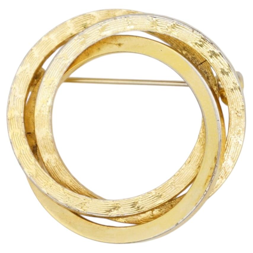 Christian Dior GROSSE 1959 Spilla d'oro vintage Trio Circle Twist Interlocked