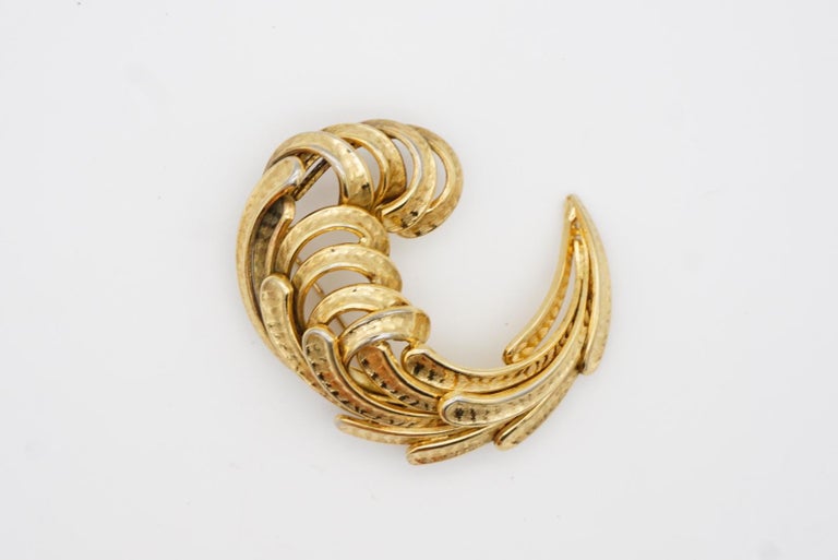 Broche Vintage Signée GROSSÉ 1969 - Métal Doré, Parfait état