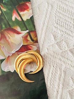 Christian Dior GROSSE 1959 Vintage Trio Layer Crescent Moon Spiral Flame Brooch