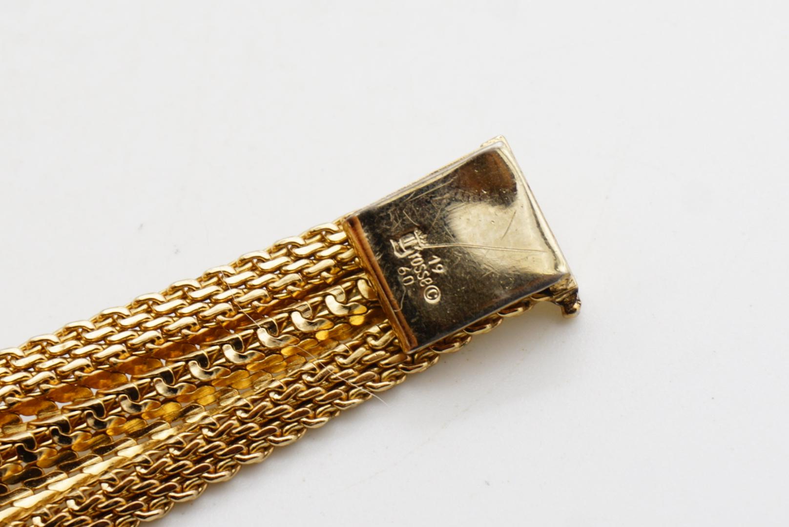 Christian Dior GROSSE 1960 Fish Ridged Woven Mesh Link Gold Modernist Bracelet im Angebot 9