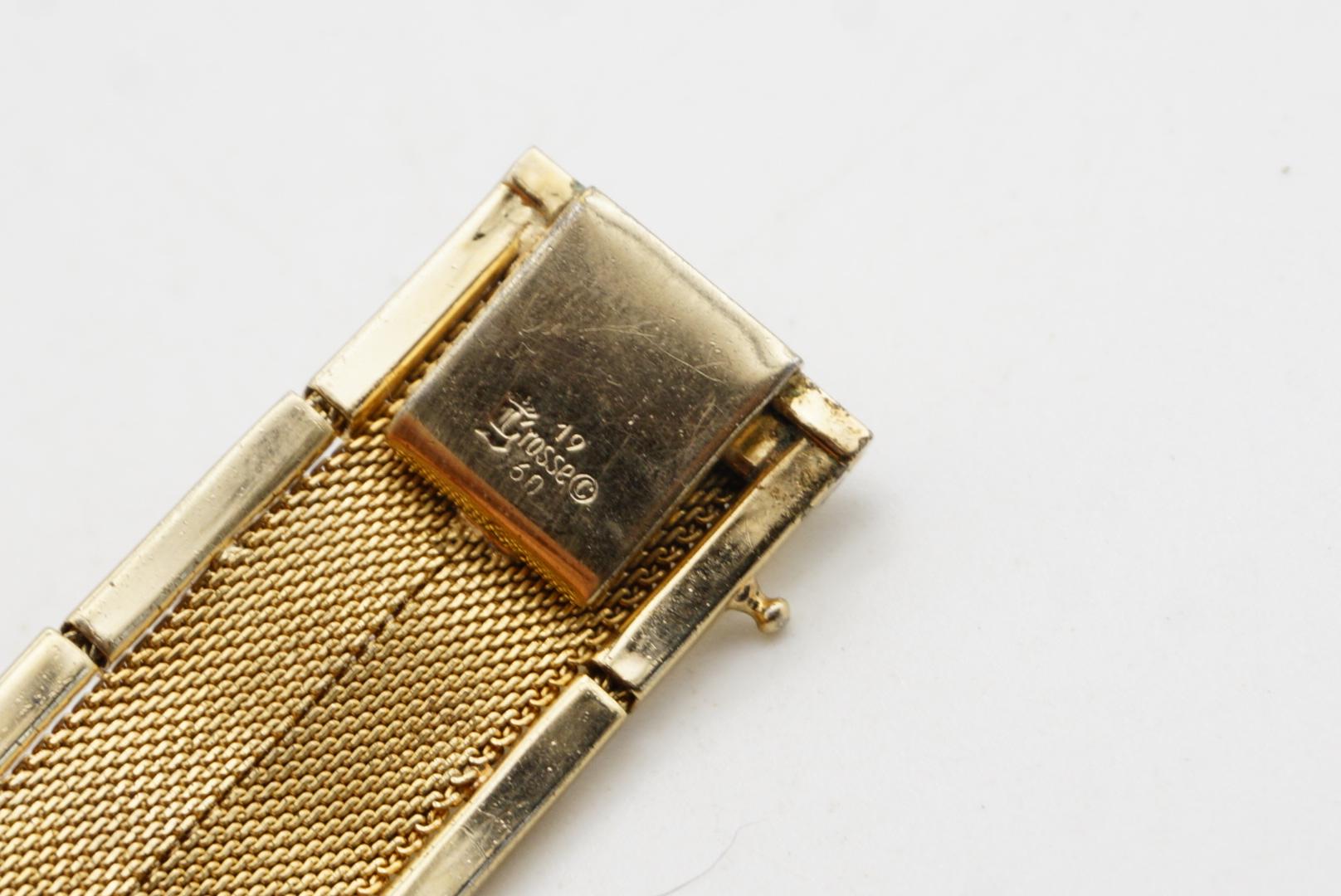 Christian Dior GROSSE 1960 Gezacktes gewebtes Netz mit doppeltem Steg und Goldarmband im Angebot 7