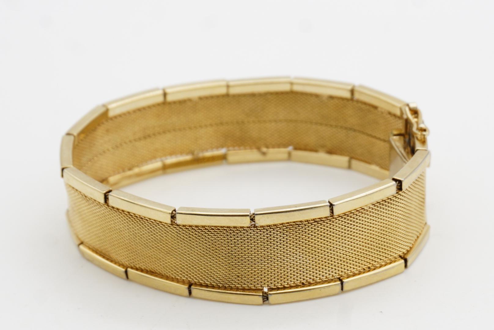 Christian Dior GROSSE 1960 Gezacktes gewebtes Netz mit doppeltem Steg und Goldarmband im Angebot 3