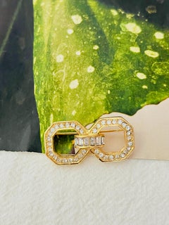 Christian Dior GROSSE 1960s Sparkling Crystals Double Octagon Openwork Brooch