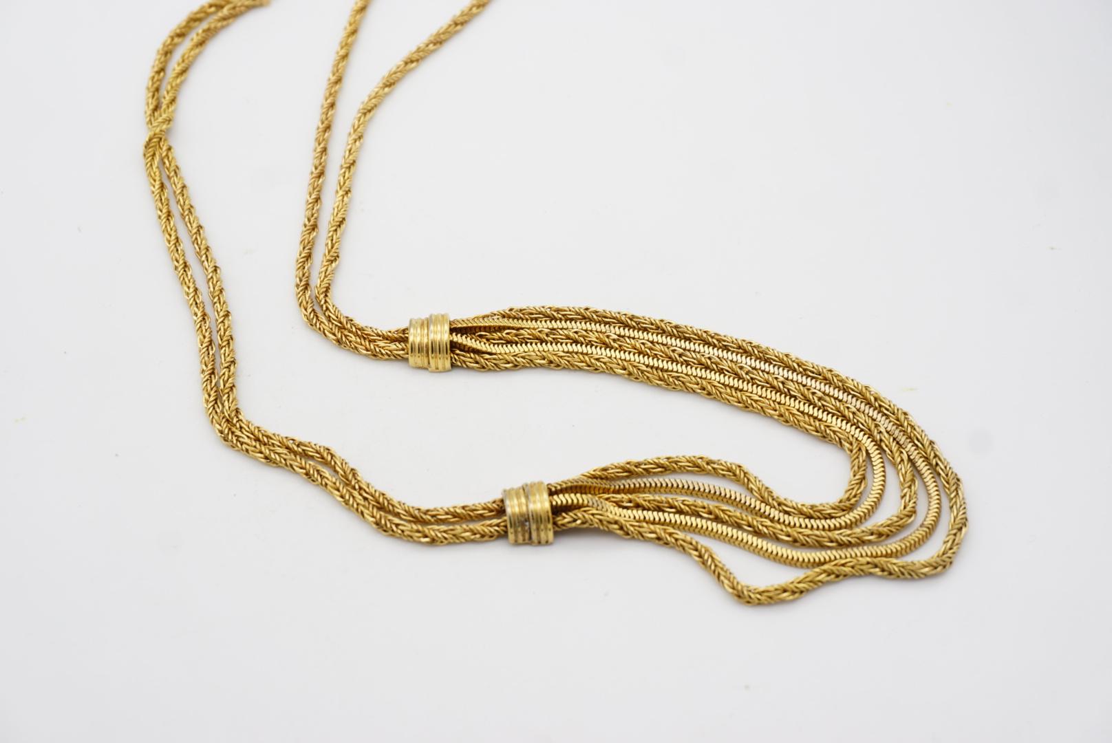 Christian Dior GROSSE 1961 Five 5 Strand Double Layer Tassel Rope Long Necklace 5