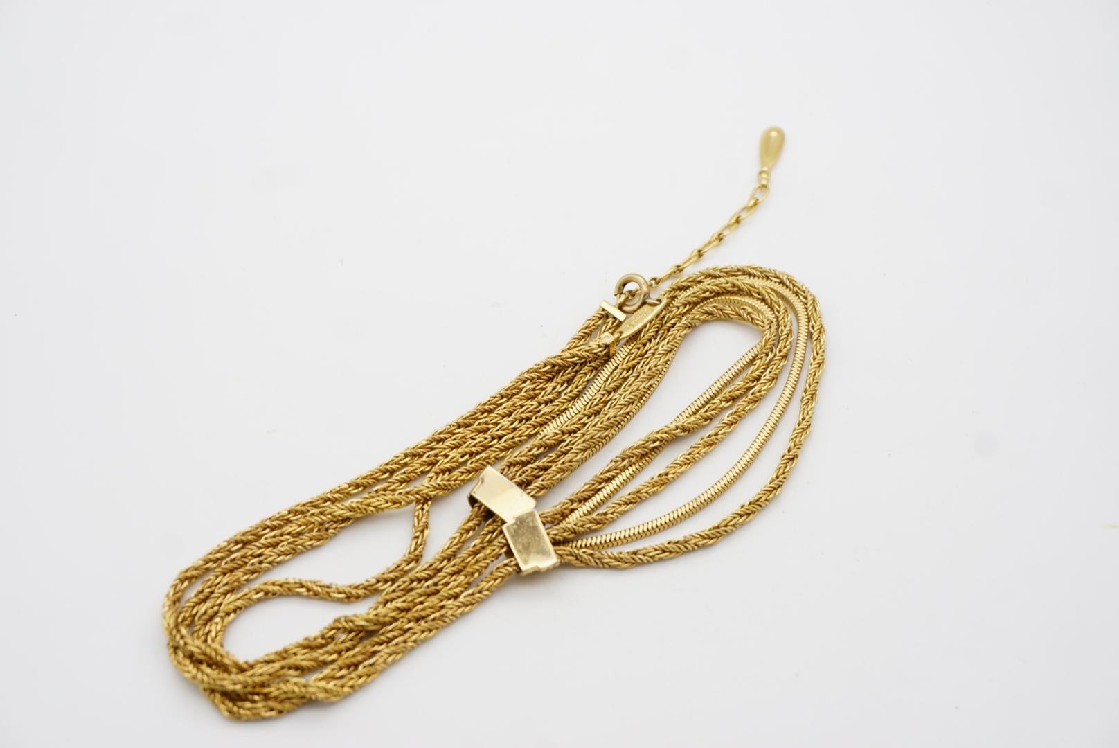 Christian Dior GROSSE 1961 Five 5 Strand Double Layer Tassel Rope Long Necklace 7