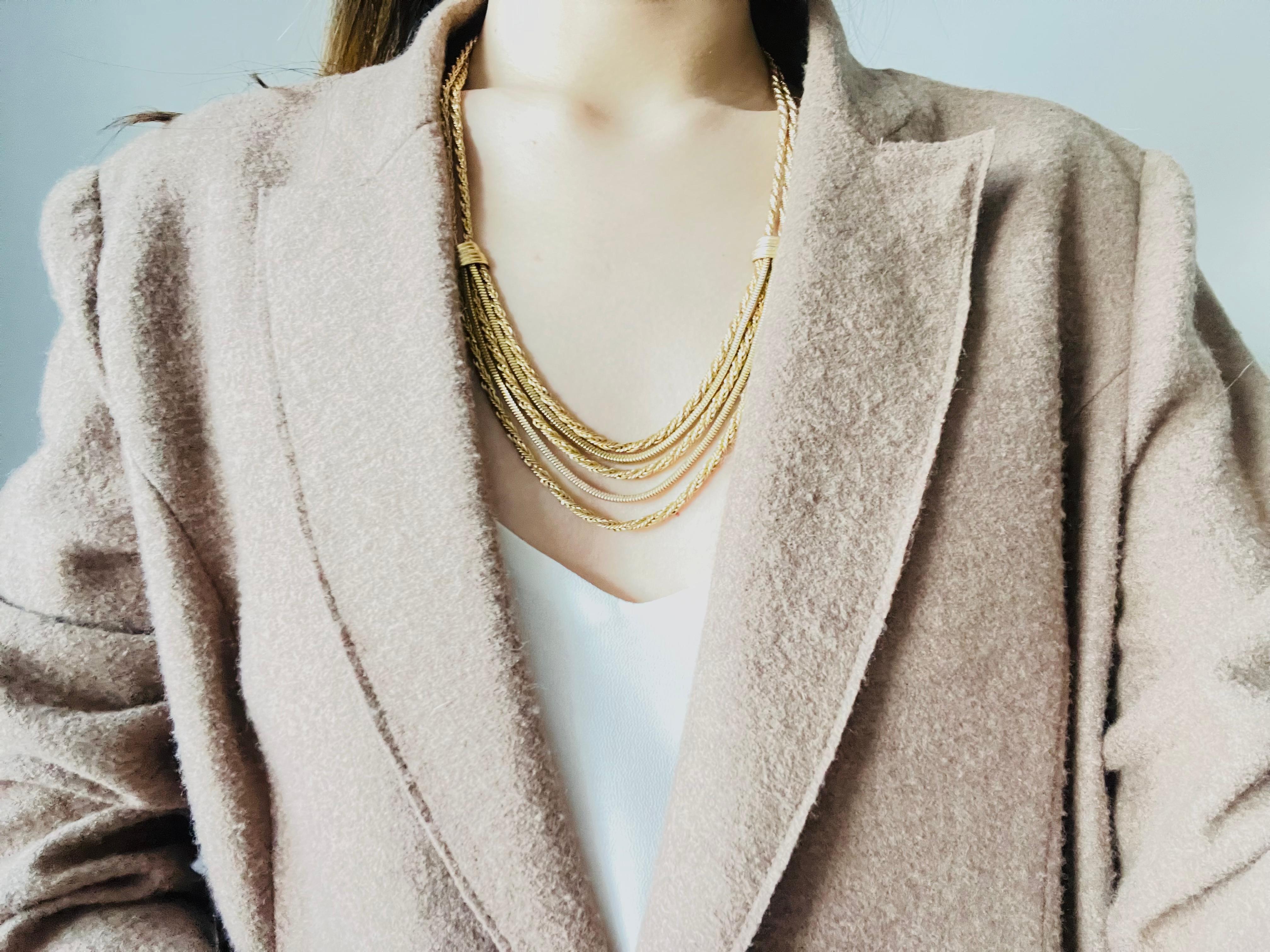 Christian Dior GROSSE 1961 Five 5 Strand Double Layer Tassel Rope Long Necklace 1
