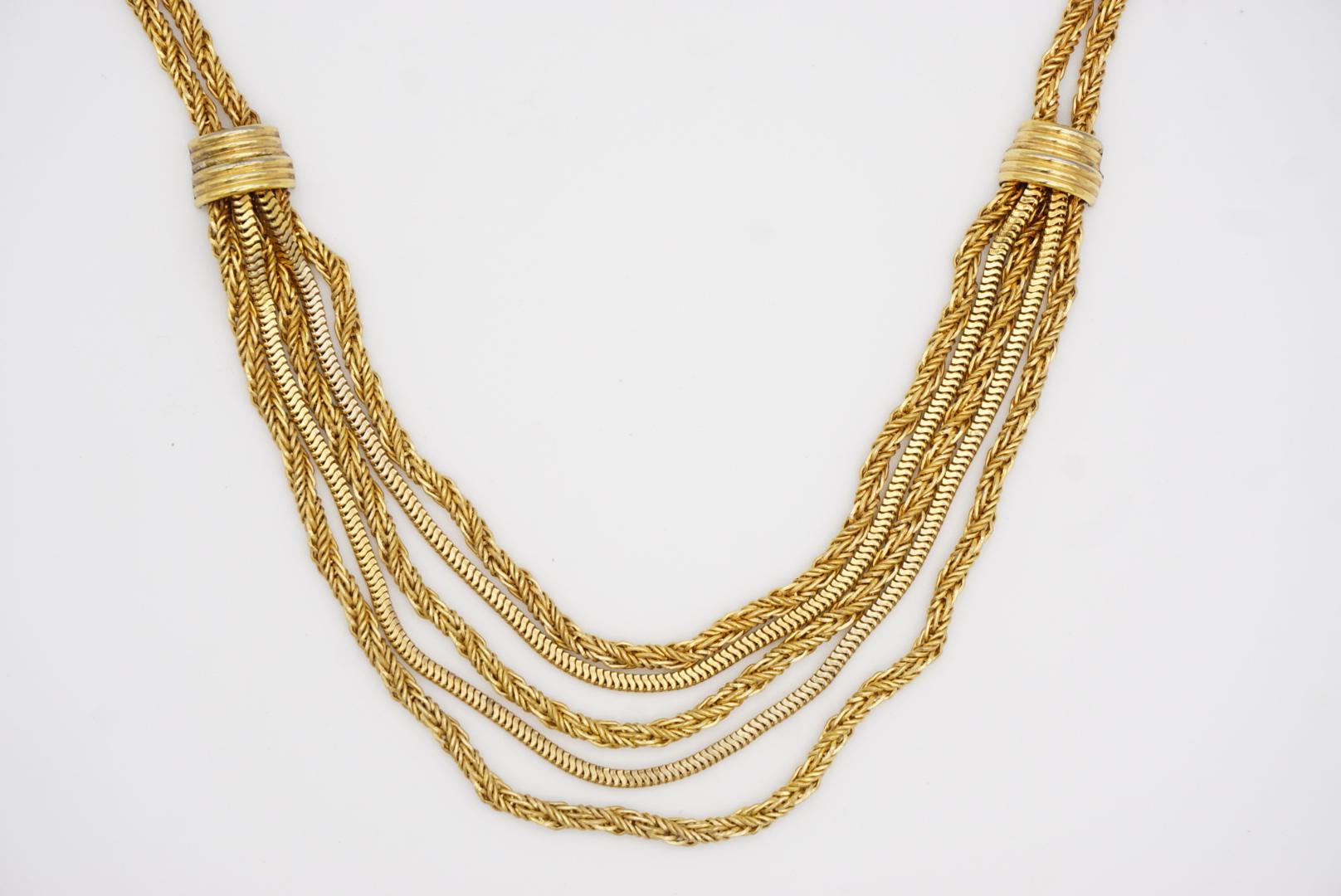 Christian Dior GROSSE 1961 Five 5 Strand Double Layer Tassel Rope Long Necklace 3