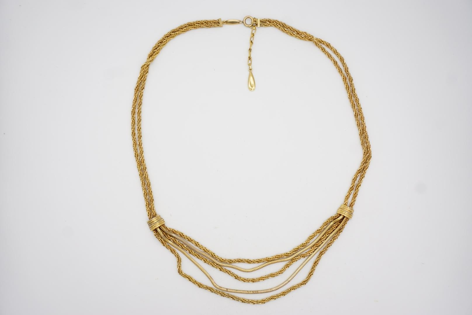 Christian Dior GROSSE 1961 Five 5 Strand Double Layer Tassel Rope Long Necklace 4