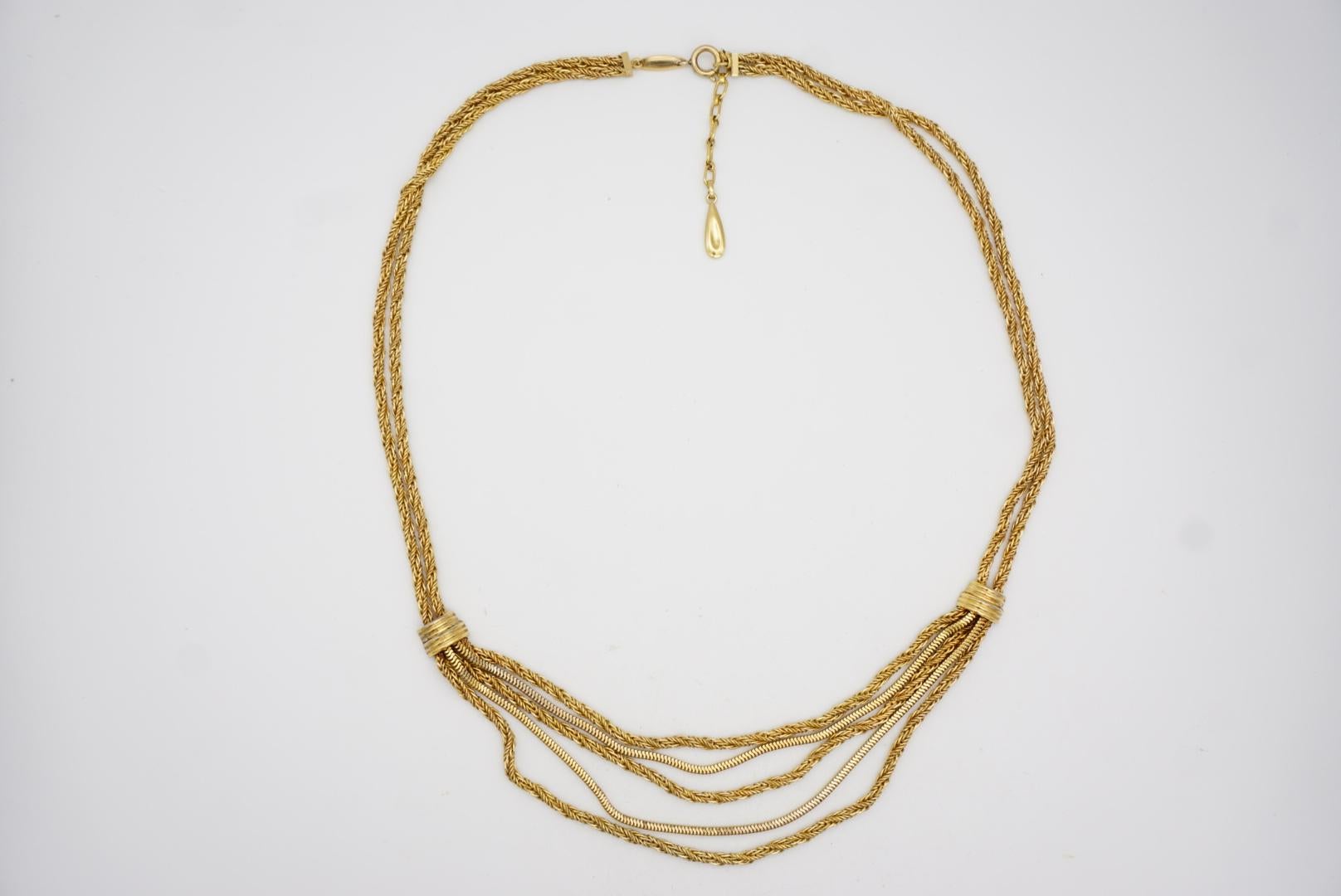 Christian Dior GROSSE 1961 Lange Halskette, fünfsträngig, doppellagiges Quasten-Seil, Seil im Angebot 3